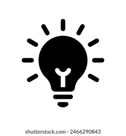 Lightbulb icon isolated on white background.