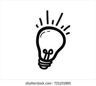 Lightbulb icon. Lamp vector doodle. Illustration in eps10
