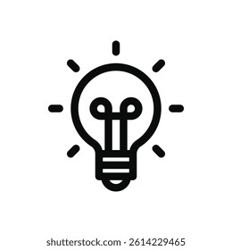 Lightbulb icon. Lighting electric lamp, idea concept, electricity, shine. Vector illustration.