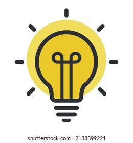 Lightbulb icon line style isolated on white background for design, ui icon, business metaphor. Vector 10 eps