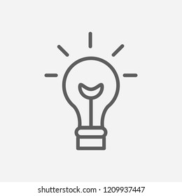 Lightbulb icon line symbol. Isolated vector illustration of  icon sign concept for your web site mobile app logo UI design.