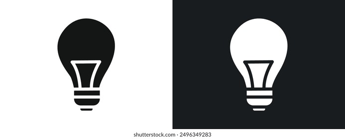 Lightbulb icon linear graphics set vector in black