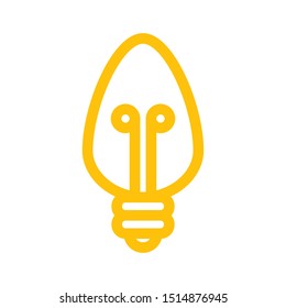 Lightbulb icon. Linear lamp pictogram. Imagination and creativity symbol.