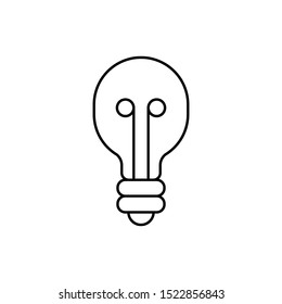 Lightbulb icon. Linear lamp pictogram. Imagination and creativity symbol.