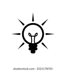 Lightbulb icon logo design template isolated illustration