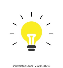 Ilustración aislada de la Plantilla del diseño del logotipo del icono de la bombilla