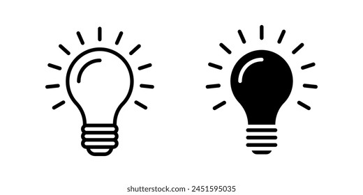 Icono de bombilla. para concepto móvil y Diseño web. Ilustración vectorial