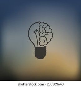 lightbulb icon on blurred background