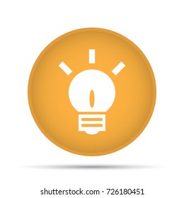 Lightbulb icon on a circle on a white background. Vector illustration