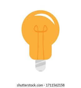  Ilustración vectorial.Bombilla con rayos. Símbolo de energía e ideas. 