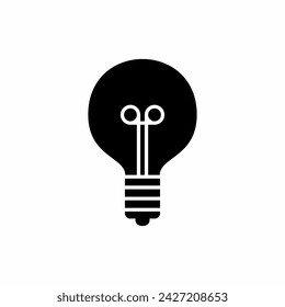 Icono de bombilla sobre fondo claro. Símbolo de idea. Lámpara eléctrica, luz, innovación, solución, pensamiento creativo, electricidad. Contorno, estilo plano y colorido. Diseño plano para su web y aplicaciones