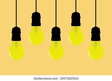 Icono de bombilla en el fondo de luz símbolo de idea lámpara eléctrica solución de innovación de luz creativa