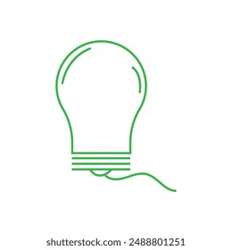 Lightbulb icon on light background. Idea symbol. Electric lamp, light, innovation, solution, creative thinking, electricity. Outline, flat and colored style. Flat design ,  Solid lightbulb icon. Stock