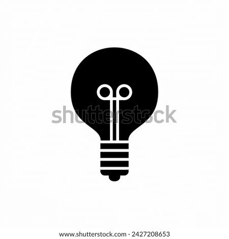 Lightbulb icon on light background. Idea symbol. Electric lamp, light, innovation, solution, creative thinking, electricity. Outline, flat and colored style. Flat design for your web and apps