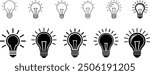 Lightbulb Icon on Transparent Background: Symbol of Creativity and Ideas."Idea Lightbulb Icon: Transparent Background Vector for Inspiration.Bright Idea Icon: Lightbulb Symbol on Transparent Backgroun