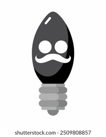 Lightbulb icon on white background. Vector Emoticon. Idea symbol. Emoticons big set. Electric lamp, light, innovation, solution, creative thinking, electricity. Funny emoticons faces. Flat design. 