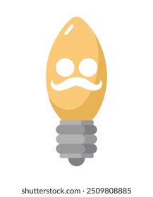 Lightbulb icon on white background. Vector Emoticon. Idea symbol. Emoticons big set. Electric lamp, light, innovation, solution, creative thinking, electricity. Funny emoticons faces. Flat design. 