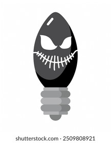 Lightbulb icon on white background. Vector Emoticon. Idea symbol. Emoticons big set. Electric lamp, light, innovation, solution, creative thinking, electricity. Funny emoticons faces. Flat design. 
