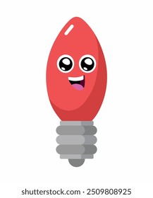 Lightbulb icon on white background. Vector Emoticon. Idea symbol. Emoticons big set. Electric lamp, light, innovation, solution, creative thinking, electricity. Funny emoticons faces. Flat design. 
