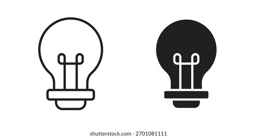 Lightbulb icon outline concept symbol with editable stroke on white