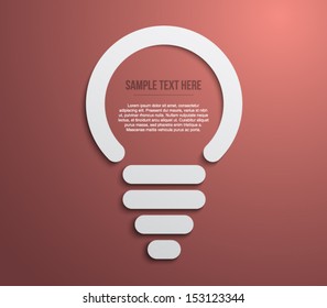 Lightbulb icon paper banner template for websites or business design. Idea concept