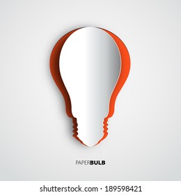 Lightbulb icon papercut, banner template for websites or business design. Idea concept