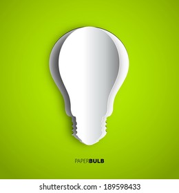Lightbulb icon papercut, banner template for websites or business design. Idea concept