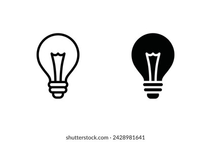 Conjunto de iconos de bombilla. Icono de lámpara, Iconos de lámpara, Icono de bombilla Idea ilustración vectorial.