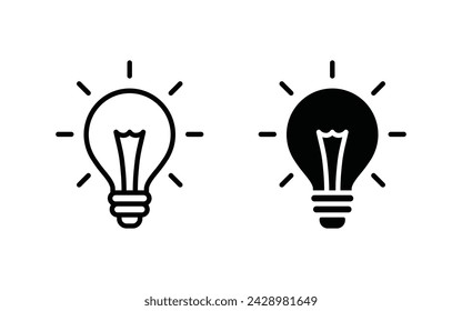 Lightbulb Icon Set. Bulb lamp icon, Lamp icons, Idea light bulb icon vector illustration.