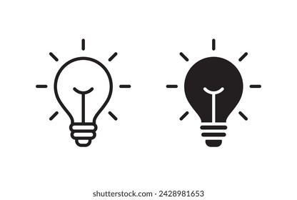 Lightbulb Icon Set. Bulb lamp icon, Lamp icons, Idea light bulb icon vector illustration.