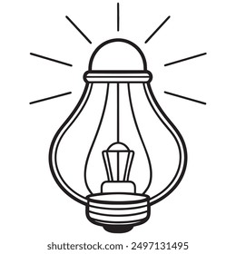 Conjunto de iconos de bombilla. Icono de la lámpara de la bombilla, Iconos de la lámpara, Idea Ilustración vectorial de icono de bombilla