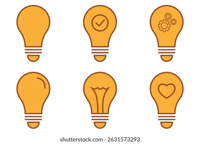 Lightbulb Icon Set. Bulb lamp icon, Lamp icons, Idea light bulb vector illustration. Lamp icon set. Light bulb icon vector. idea symbol. 