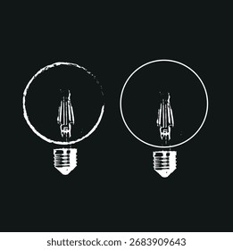Conjunto de iconos de bombilla. Icono de lámpara de bombilla en estilo plano delgado. Lámpara eléctrica, luz, innovación. Idea bombilla icono de Ilustración vectorial.