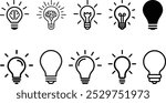 Lightbulb icon set collection design