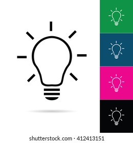 lightbulb icon set illustration in colorful