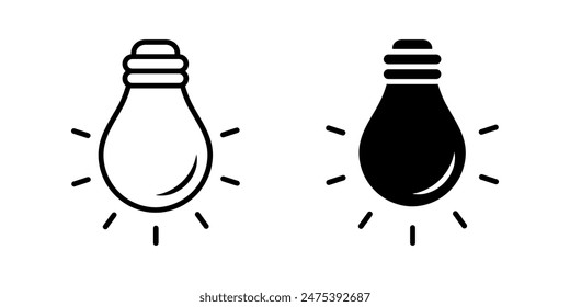 Conjunto de iconos de bombilla. para concepto móvil y Diseño web. Ilustración vectorial