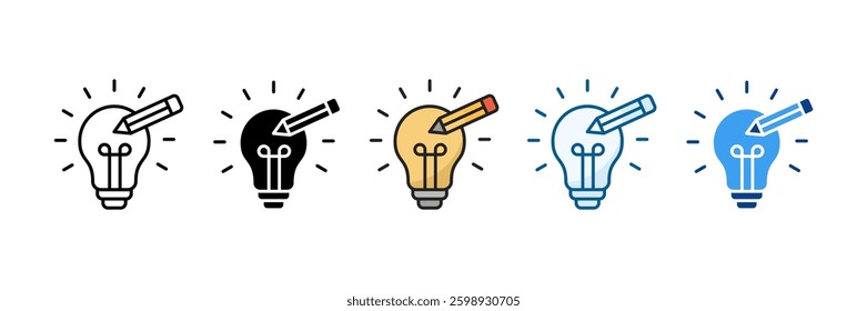 Lightbulb Icon Set Multiple Style Collection