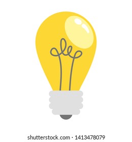 Lightbulb icon sign flat style design vector illustration isolated on white background. Idea symbol concept.