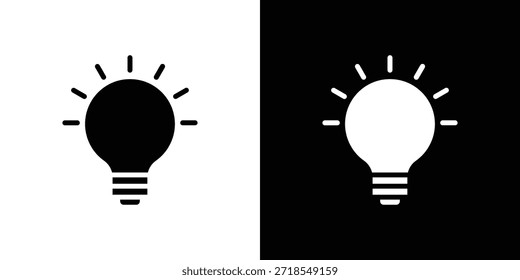 Icono de la bombilla silueta Ilustración vectorial aislada estilo plano