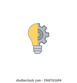 Lightbulb icon. Simple filled outline style. Creative solution, lamp, light bulb symbol, technology, bright, inspiration concept. Vector illustration isolated on white background. EPS 10