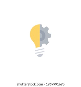 Lightbulb icon. Simple flat style. Creative solution, lamp, light bulb symbol, technology, bright, inspiration concept. Vector illustration isolated on white background. EPS 10