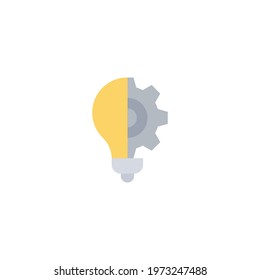 Lightbulb icon. Simple flat style. Creative solution, lamp, light bulb symbol, technology, bright, inspiration concept. Vector illustration isolated on white background. EPS 10