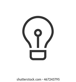 Lightbulb icon in single grey color. Idea inspiration electricity light