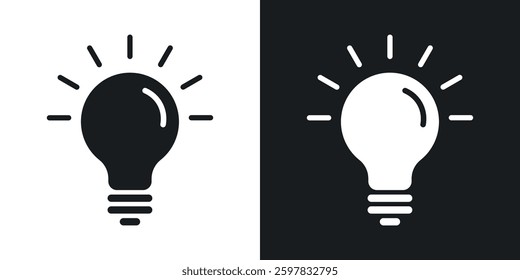 Lightbulb icon symbol collection on white background.