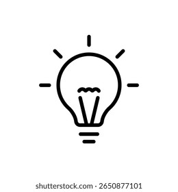 Lightbulb icon symbol of idea creativity innovation and bright thinking vector illustration for technology business and education