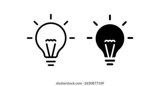 Lightbulb icon symbol of idea creativity innovation and bright thinking vector illustration for technology business and education