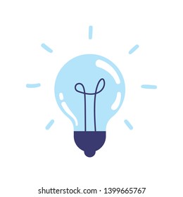 Lightbulb icon, symbol of idea, flat vector illustration. Solution and creativity sign. Shining lamp.