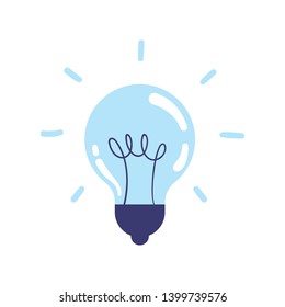 Lightbulb icon, symbol of idea, flat vector illustration. Solution and creativity sign. Shining lamp.