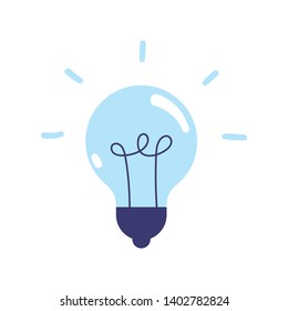 Lightbulb icon, symbol of idea, flat vector illustration. Solution and creativity sign. Shining lamp.