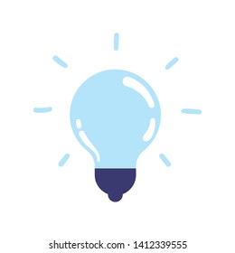 Lightbulb icon, symbol of idea, flat vector illustration. Solution and creativity sign. Shining lamp.